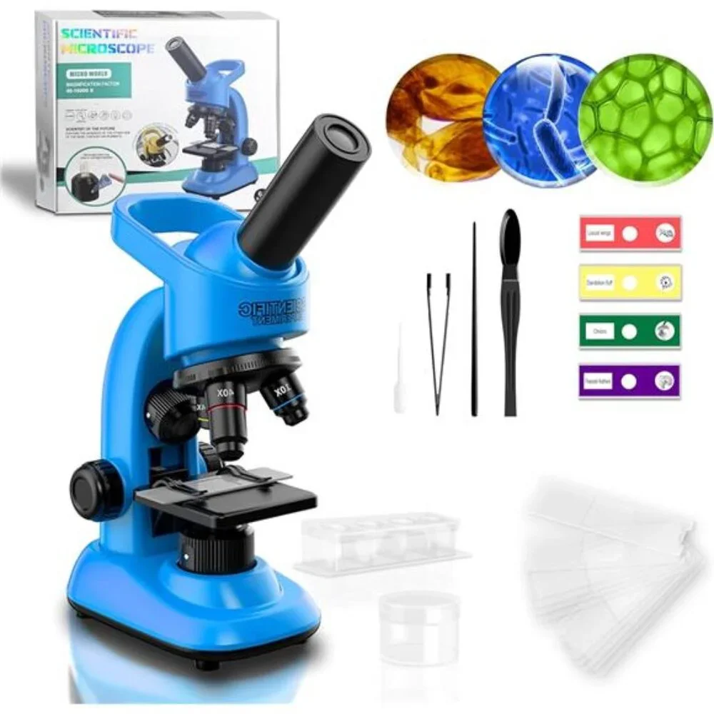 Kids Microscope 40-1600x Microscope Kit for Kids Beginners
